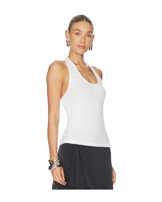 Helmut Lang White Halter Strap Tank Top