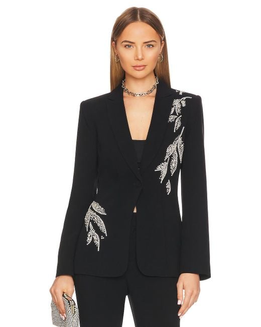 Cinq À Sept Crystal Floral Embellished Cheyenne Blazer in Black | Lyst