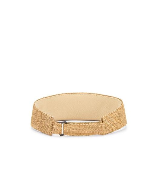 Ruslan Baginskiy Blue Monogram-Embellished Straw Visor