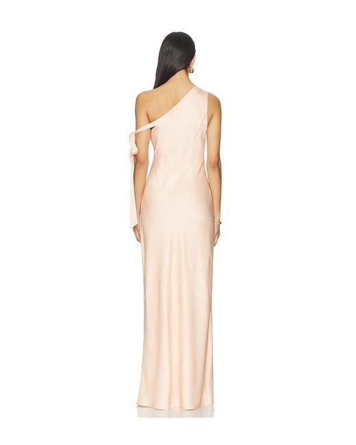 Runaway the Label Natural Viola One Shoulder Maxi Dress