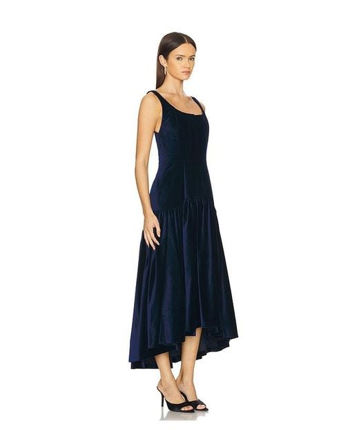Alice + Olivia Blue Diana Sleeveless Structured Midi Dress