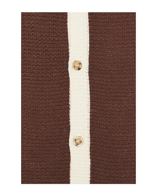 Onia Brown Linen Button Up Shirt for men