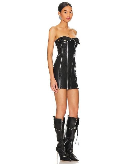 superdown Black Elora Faux Leather Dress