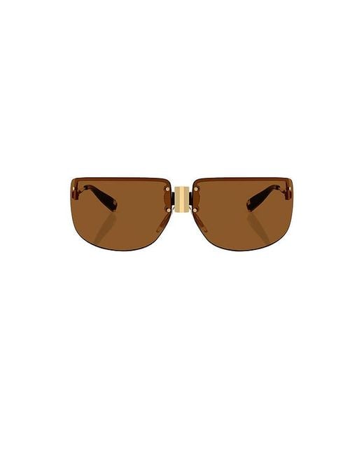 Tory Burch Brown Rectangular Sunglasses