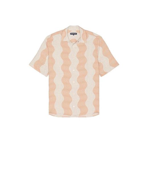 Frescobol Carioca White Castro Duo Cabana Stripe Short Sleeve Shirt for men