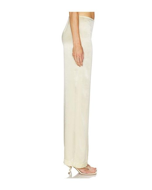 Bardot White Devin Mid Rise Satin Pant
