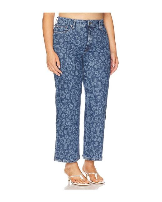 GOOD AMERICAN Blue Good Waist Cropped Palazo