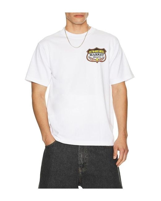 Market White Smiley Burnt Rubber Tee for men