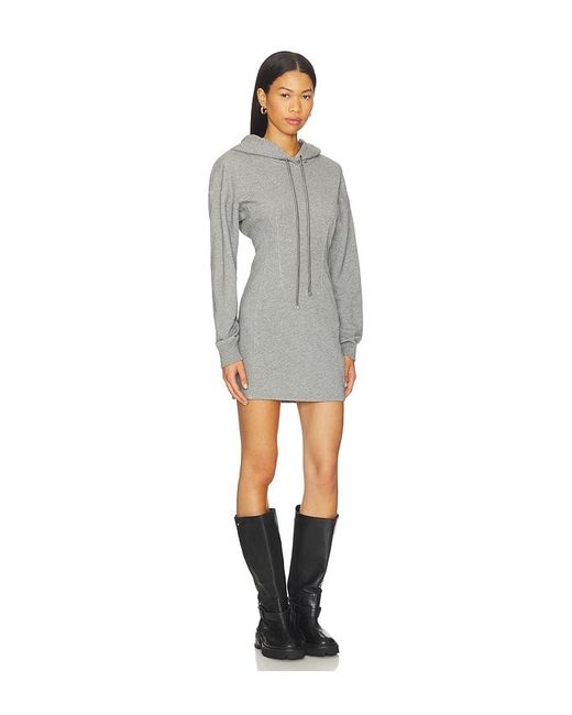 Fleur du Mal Gray Hoodie Corset Dress