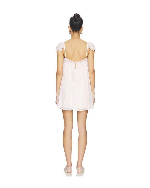 For Love & Lemons White Rae Rose Mini Dress