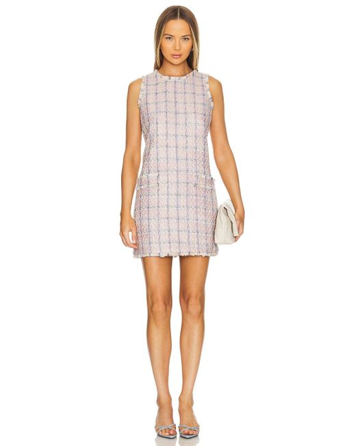 L'Agence Florian Tweed Shift Dress White