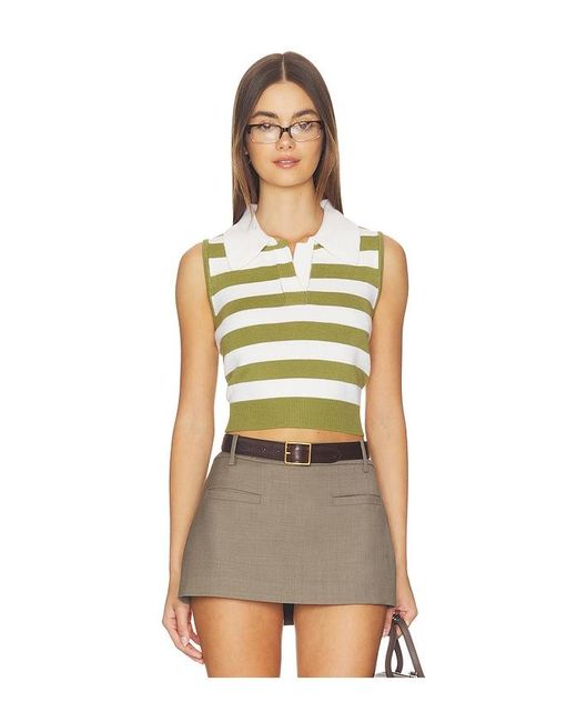 Monse Natural Leather Belt Cut Out Knitted Top
