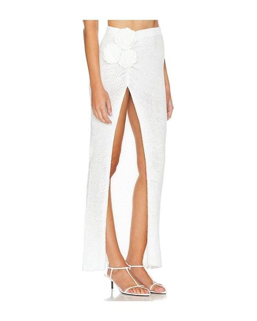 Lovers + Friends White Joya Rosette Skirt