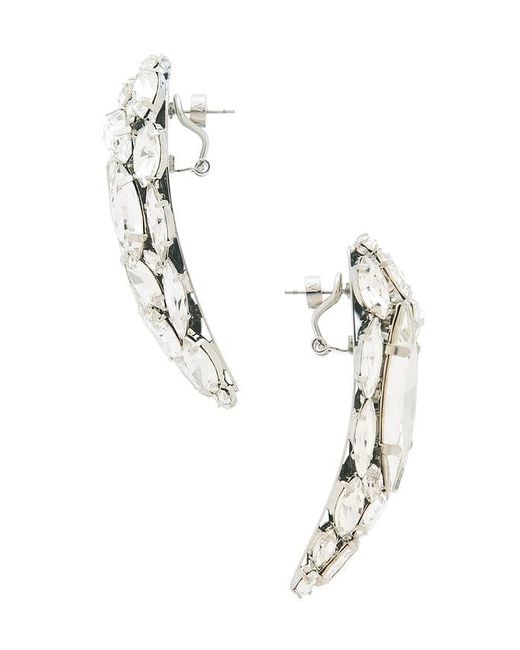 Area White Crystal Cluster Triangle Earrings
