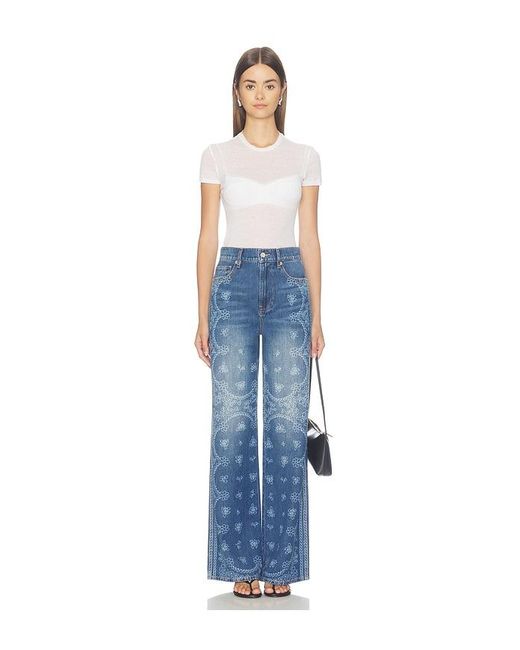 Veronica Beard Blue Taylor High Rise Wide Leg Jeans