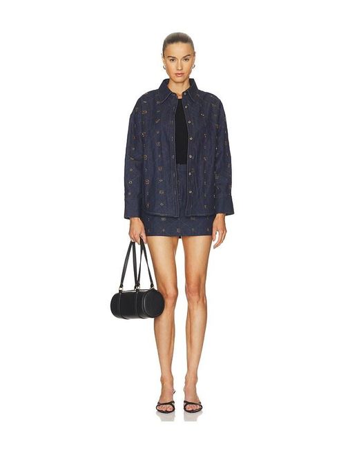 Line & Dot Blue Attina Mini Skirt