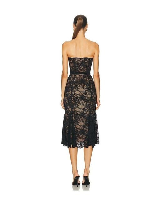 LOBA Black Lucienne Lace Midi Dress