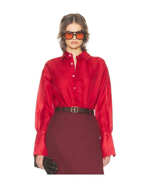 Helsa Red The Silk Gazar Shirt