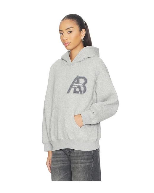 Anine Bing Gray Jaci Hoodie Letterman