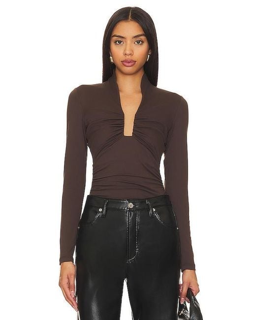 Susana Monaco Black Square Wire Gathered Top