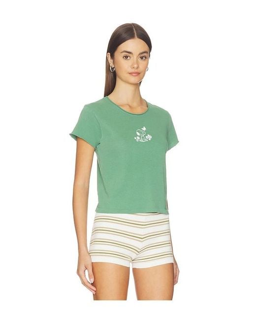 Junk Food Green Snoopy Flowers The Vintage Baby Tee
