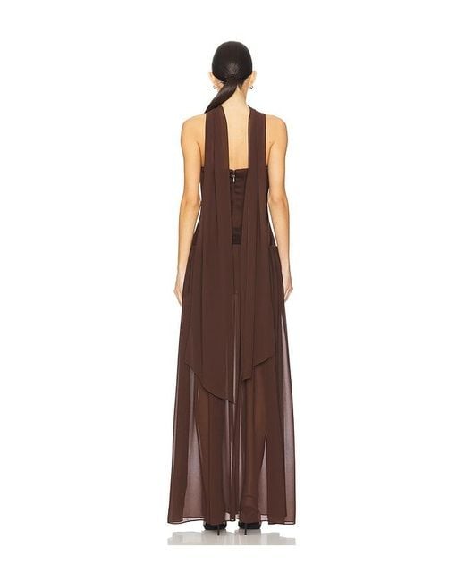LPA Brown Ada Corset Maxi Dress