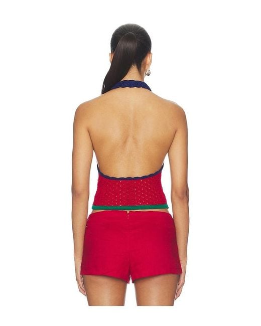 SER.O.YA Red Skyla Crochet Top