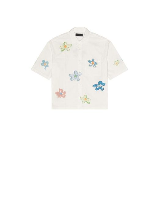 NAHMIAS White Super Bloom Cropped Short Sleeve Shirt for men