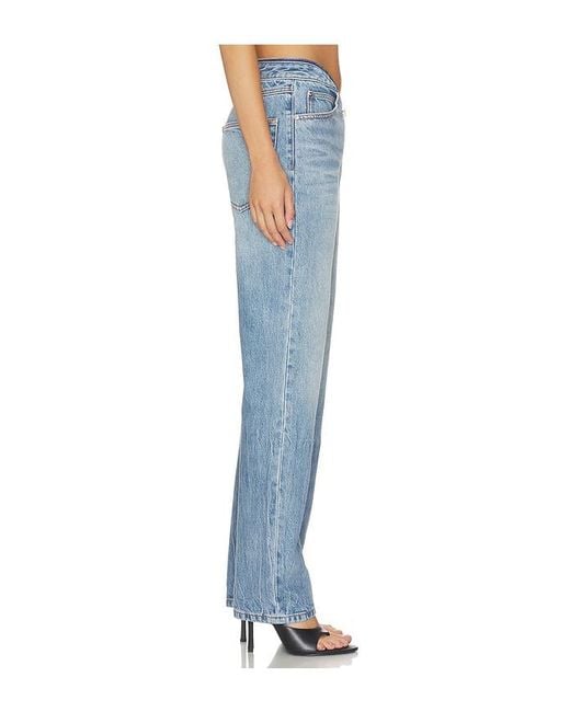 Alexander Wang Blue Dipped V Zip Waistband Straight Leg Jeans