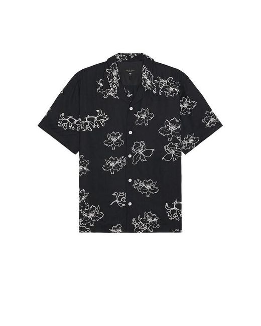 Rag & Bone Black Avery Resort Shirt for men