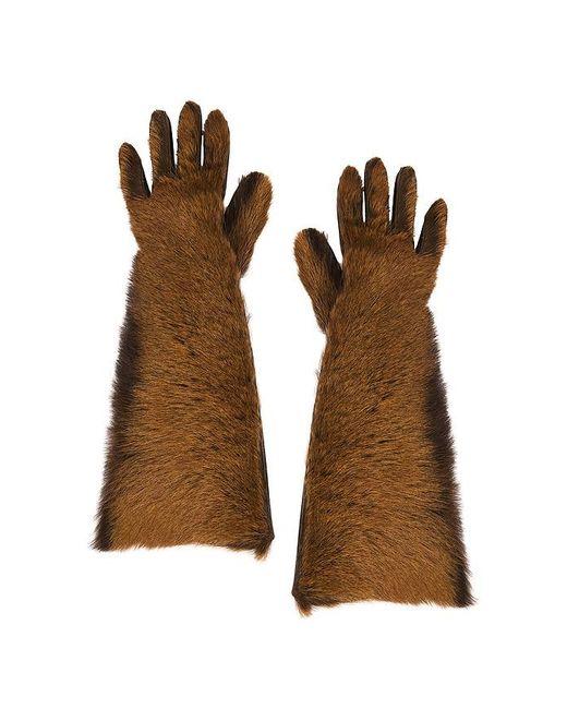 Magda Butrym Brown Leather Gloves