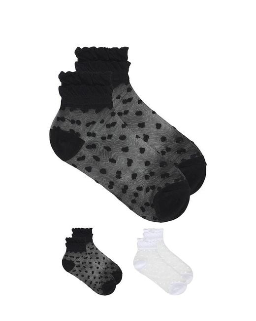 Stems Black Pippa Ruffle Dot Socks Pack Of 2