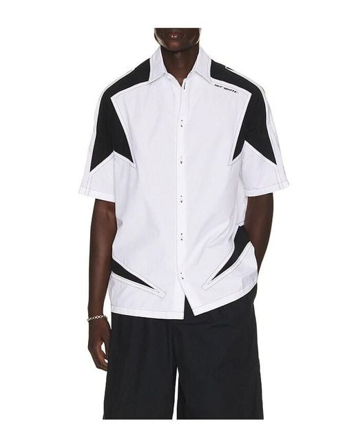 Off-White c/o Virgil Abloh White Race Logo Star Bowling Shirt for men