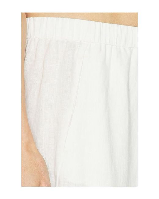 Velvet By Graham & Spencer White Lola Woven Linen Pant