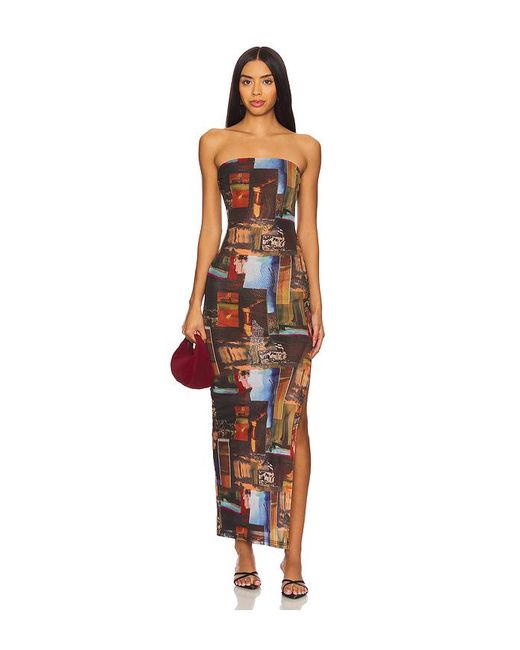 ROBE ESTELLA en Brown superdown en coloris Multicolor