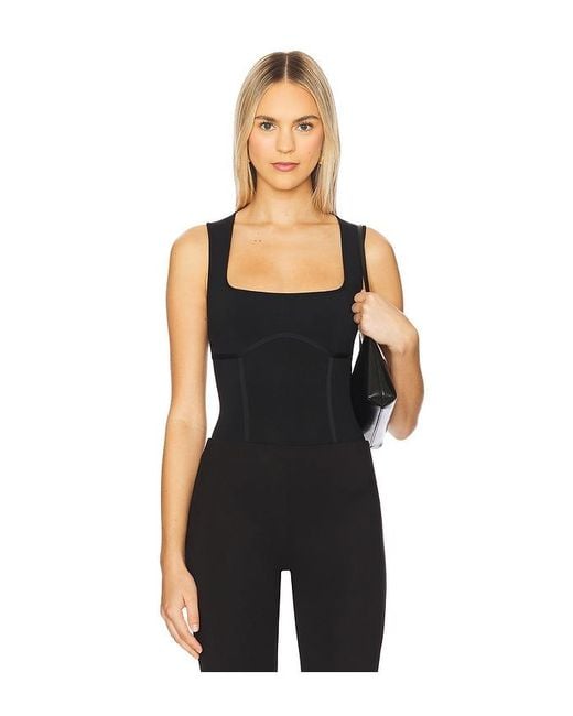 Fleur du Mal Black Organic Cotton Tank Bodysuit