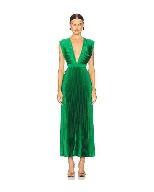 L'idée Green Gala Midi Dress