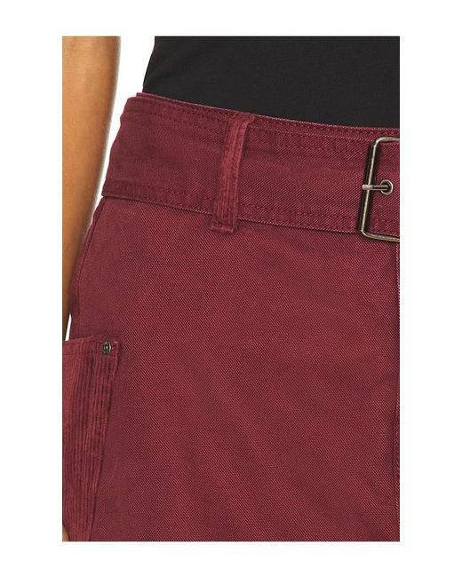 AFRM Red The Chippy Belted Micro Mini Skirt