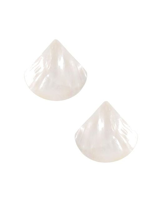 Ettika White Statement-Ohrstecker Mother Of Pearl