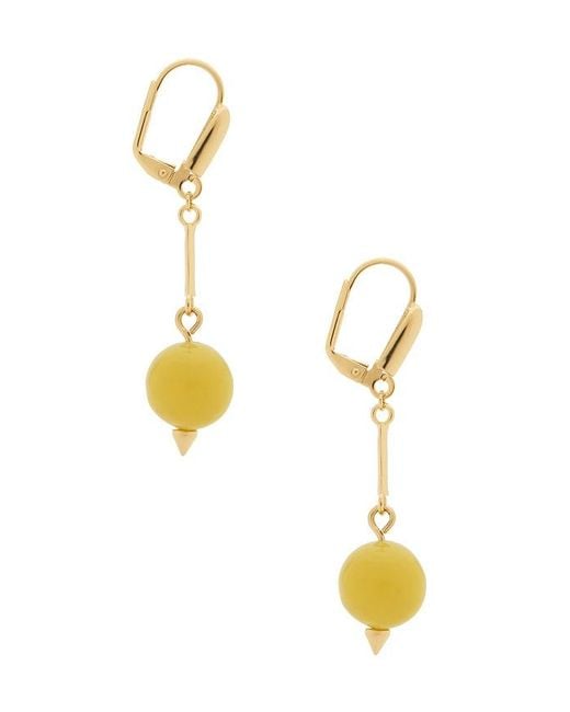 Eddie Borgo Green Beaded Sphere Teardrop Earrings