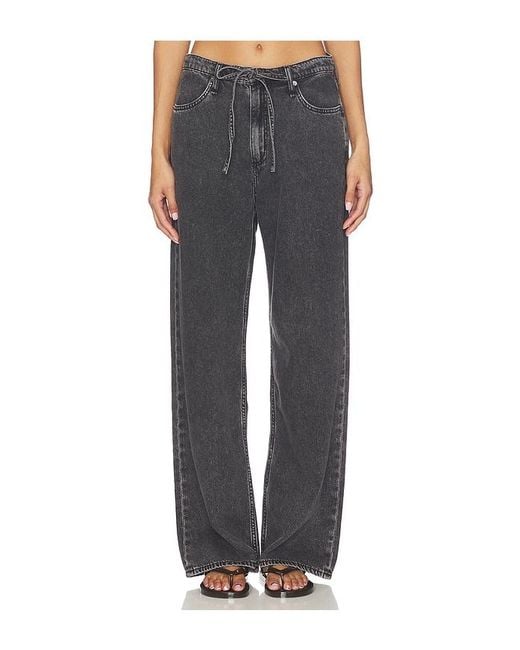 Rag & Bone Black Featherweight Phoebe Drawstring Wide