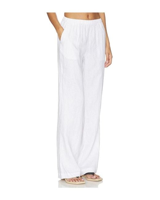 AEXAE White Linen Low Waist Day Pant