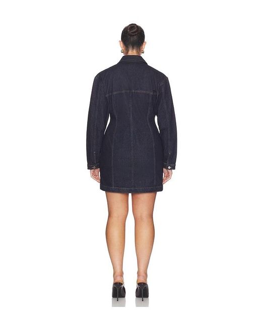 GOOD AMERICAN Blue Barrel Long Sleeve Mini Dress