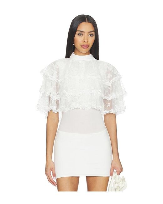 YUHAN WANG White Shell Button Lace Bolero