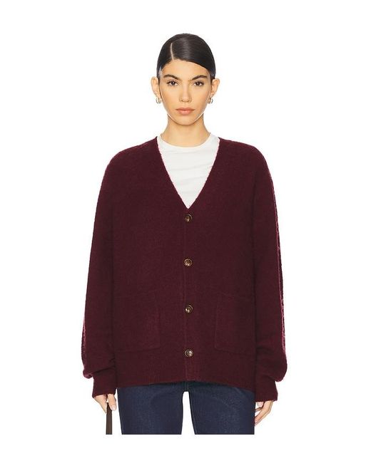 WAO Purple Solid Brushed Cardigan