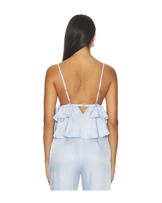 Fleur du Mal Blue Luxe Twill Flare Cami