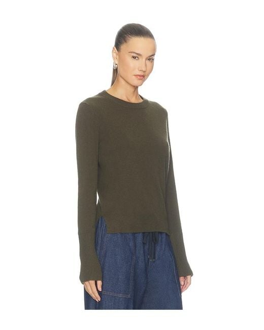 La Ligne Green Solid Lean Lines Sweater