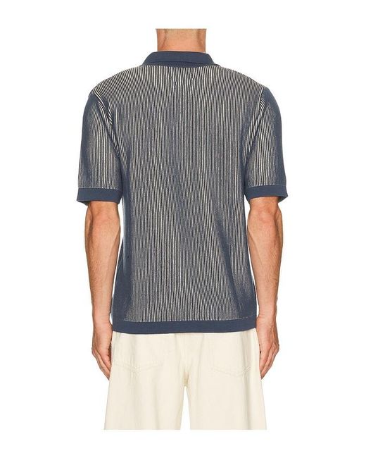 Far Afield Blue Velzy Knitted Shirt for men