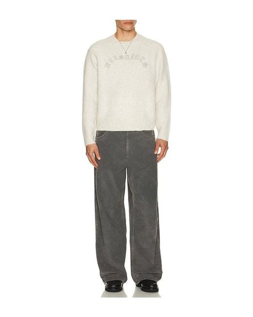 AllSaints White Curv Crew Neck Sweater for men