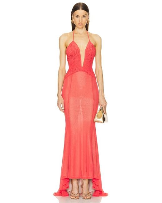 Michael Costello Red Sunset Gown